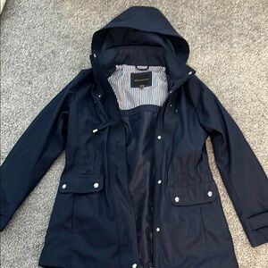 Weatherproof Women's Navy Hooded Rain Jacket